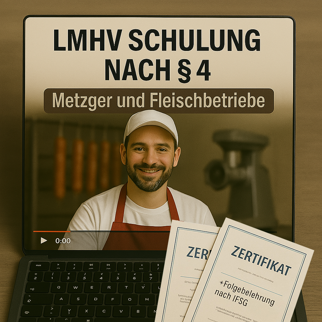 Folgebelehrung IFSG §§42, 43 und Schulung nach LMHV §4 für Metzger und Fleischbetriebe - swhs-lmhv